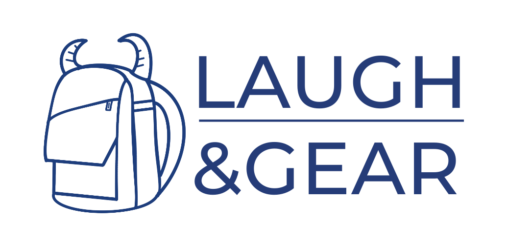 Laugh and Gear Logo Blue