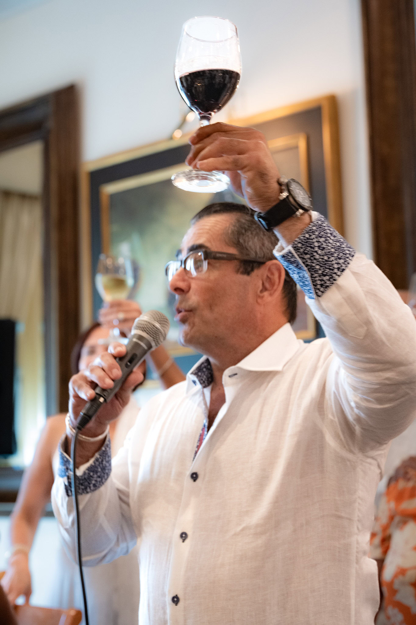 Miguel A. Seda, WSET III certified sommelier, hosting a private wine tasting experience in Puerto Rico