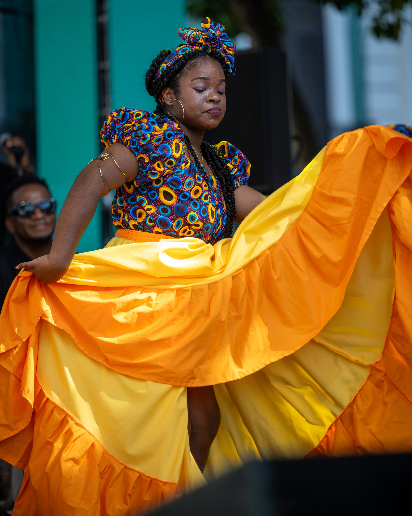 Traditional Afro Puerto Rican dancer performing during a cultural celebration in Loíza Puerto Rico