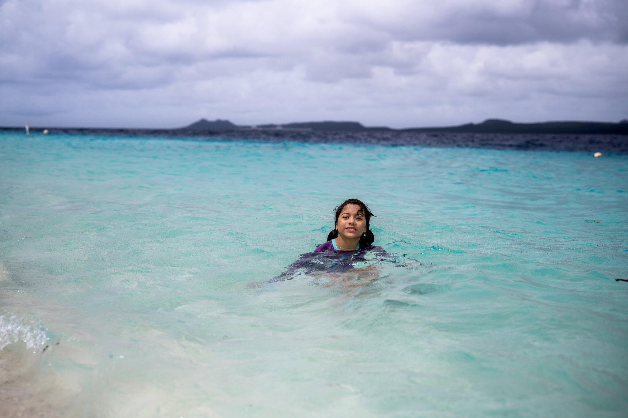 Swimming in St. Kitts Daniela swimming in turquoise waters in St. Kitts