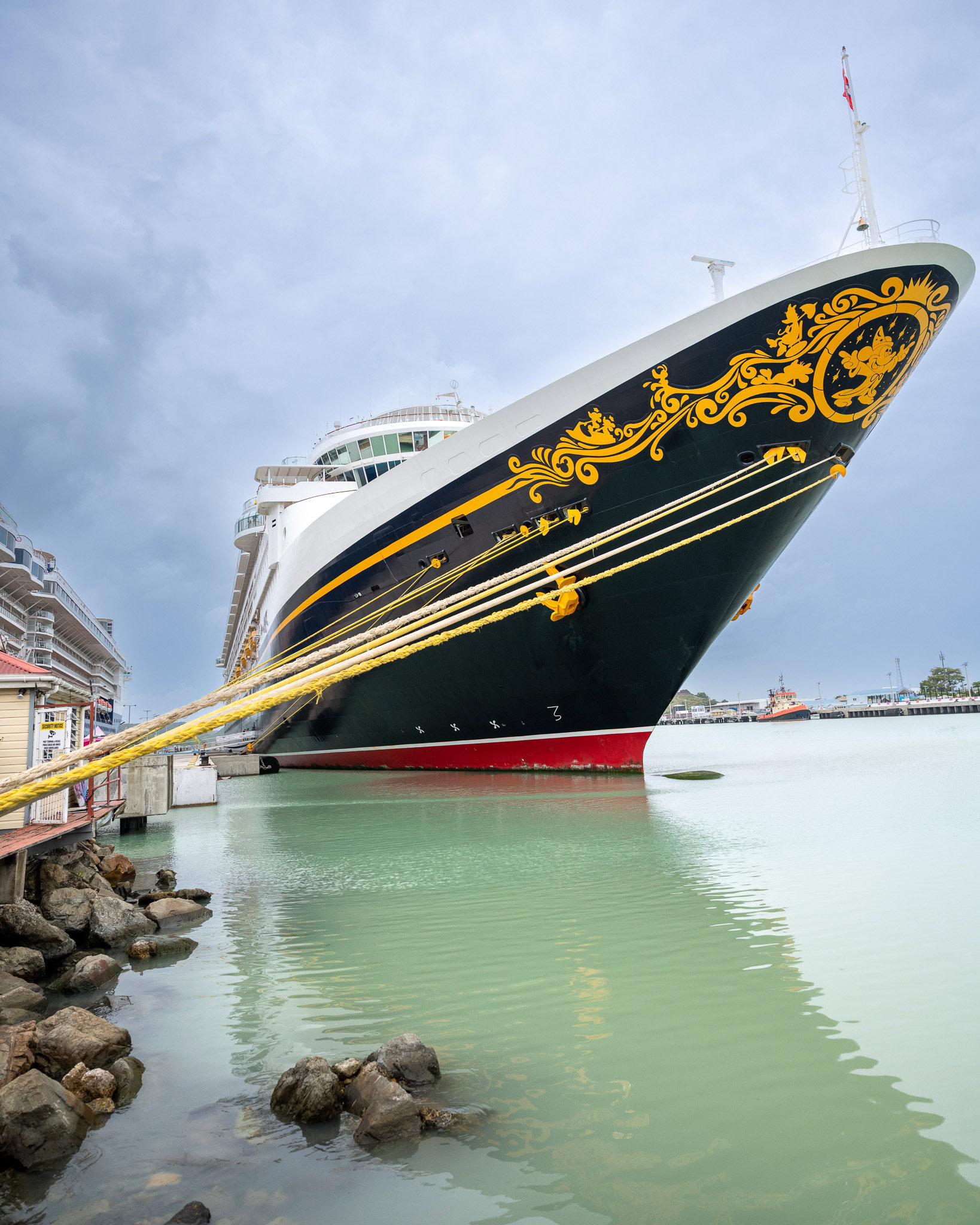 Bow of Disney Magic – Antigua Disney Magic docked in Antigua