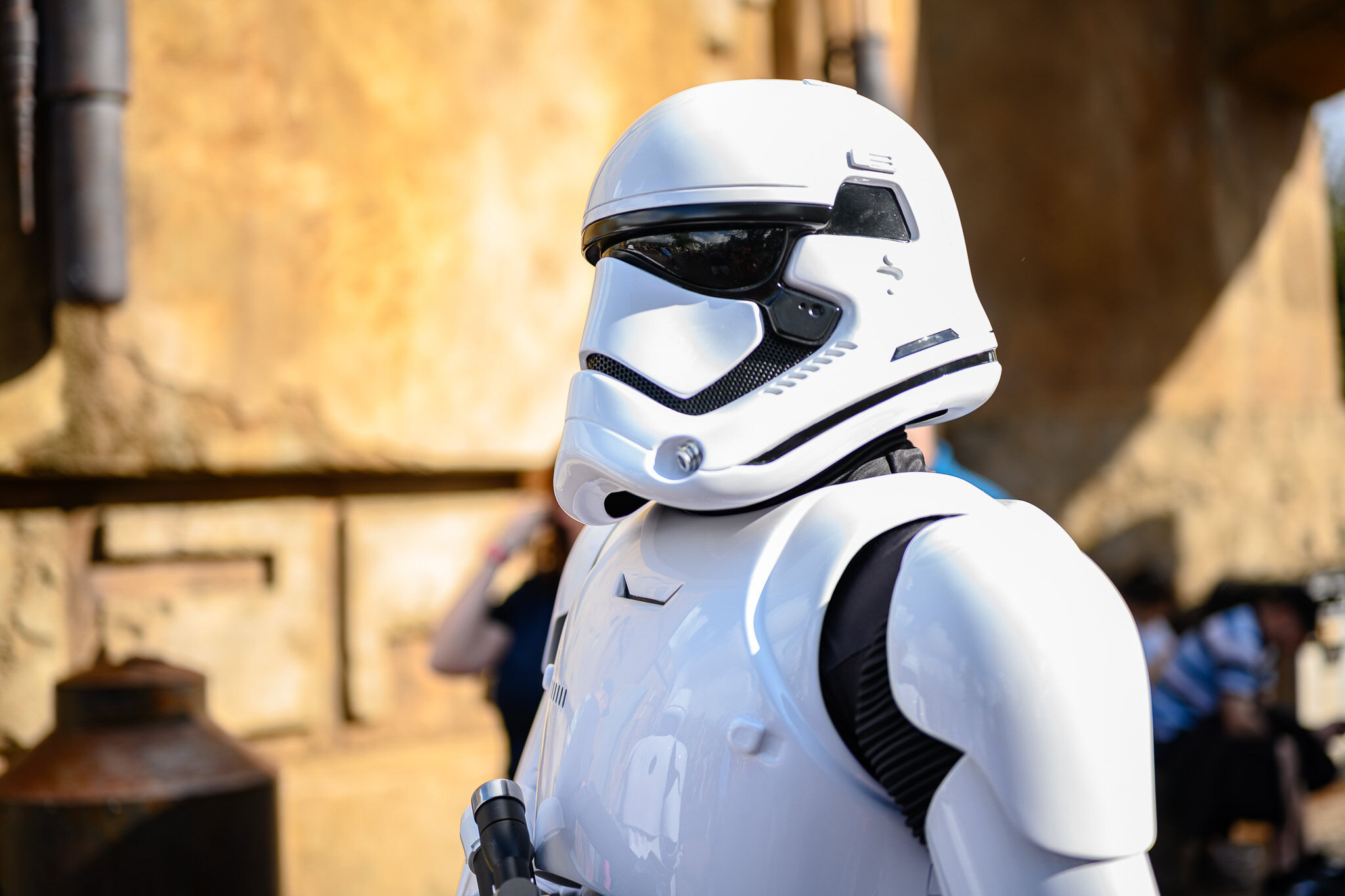 First Order Stormtrooper in Star Wars: Galaxy's Edge at Disney's Hollywood Studios.