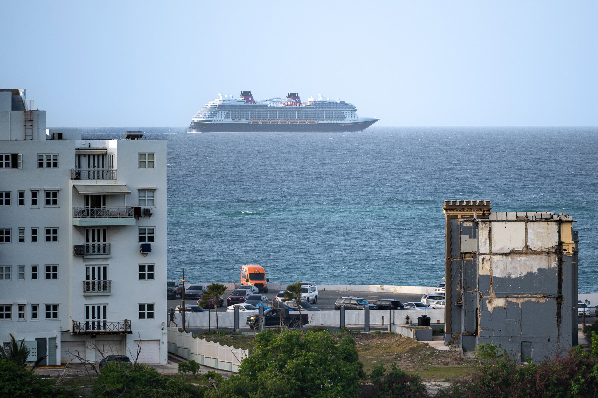Disney Destiny sailing off the Condado coast near San Juan, Puerto Rico.