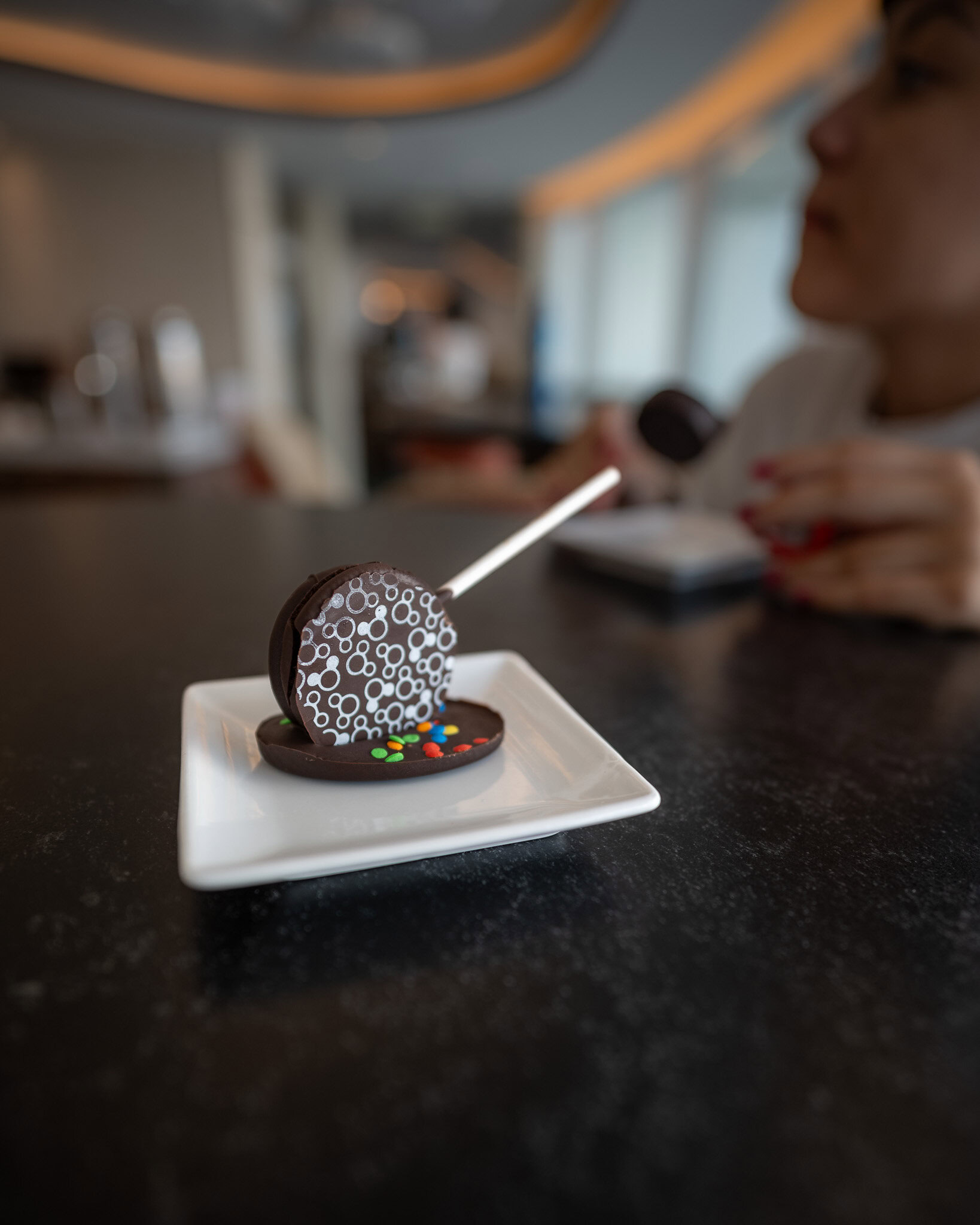 Chocolate dessert served at Club Lounge onboard the Disney Magic cruise ship