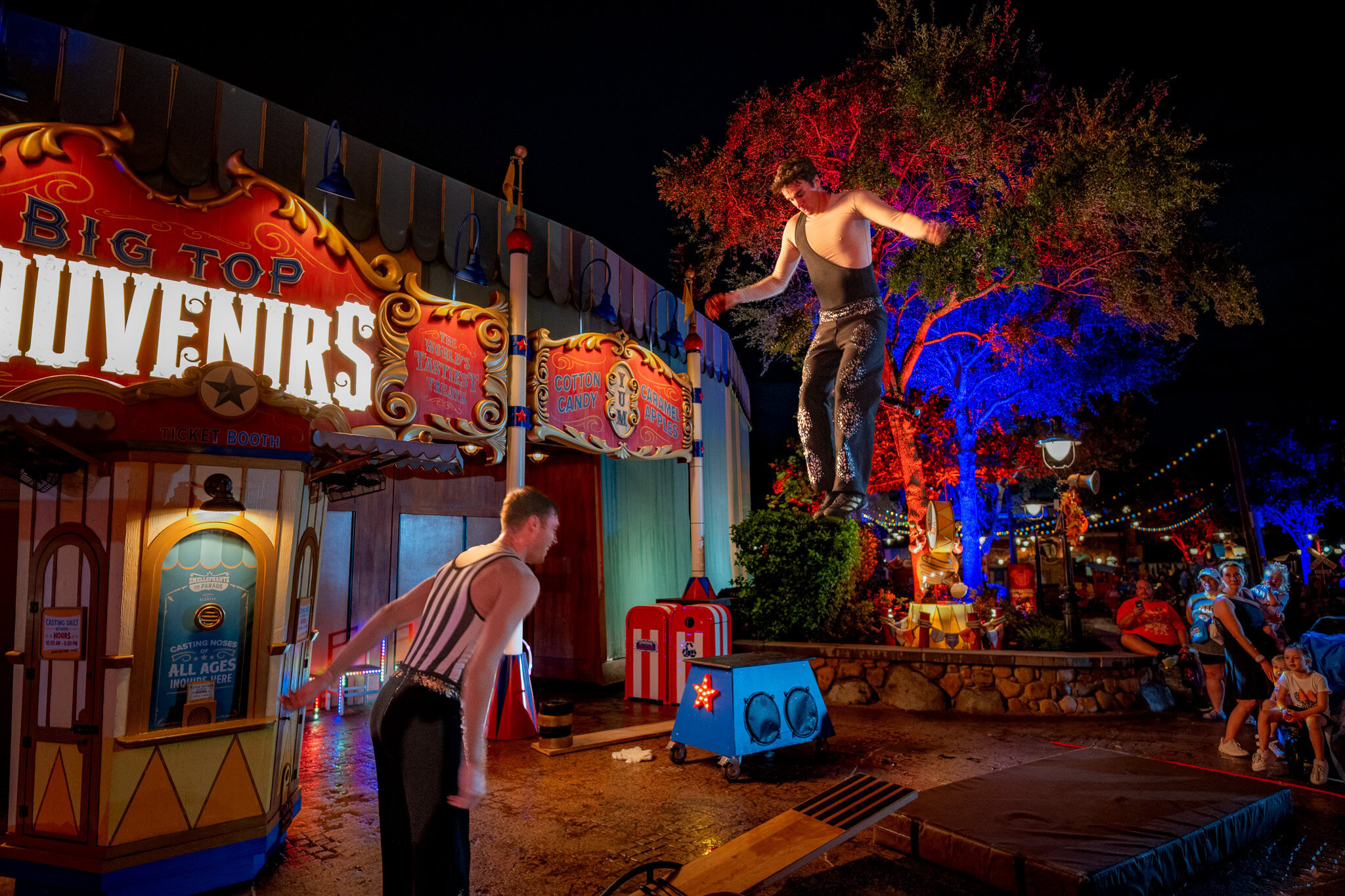 Acrobats performing circus stunt at Storybook Circus during MNSSHP