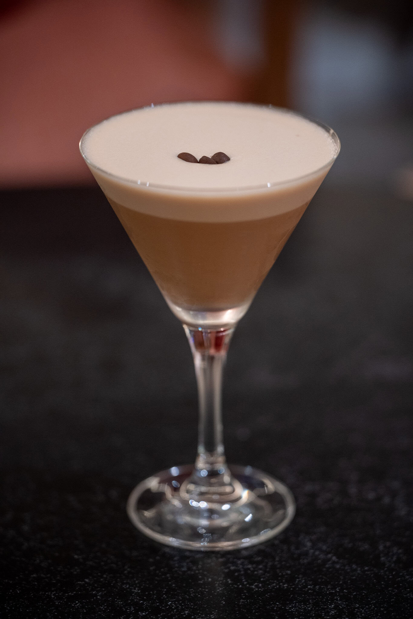 Espresso martini served in the Disney Magic Concierge Lounge.