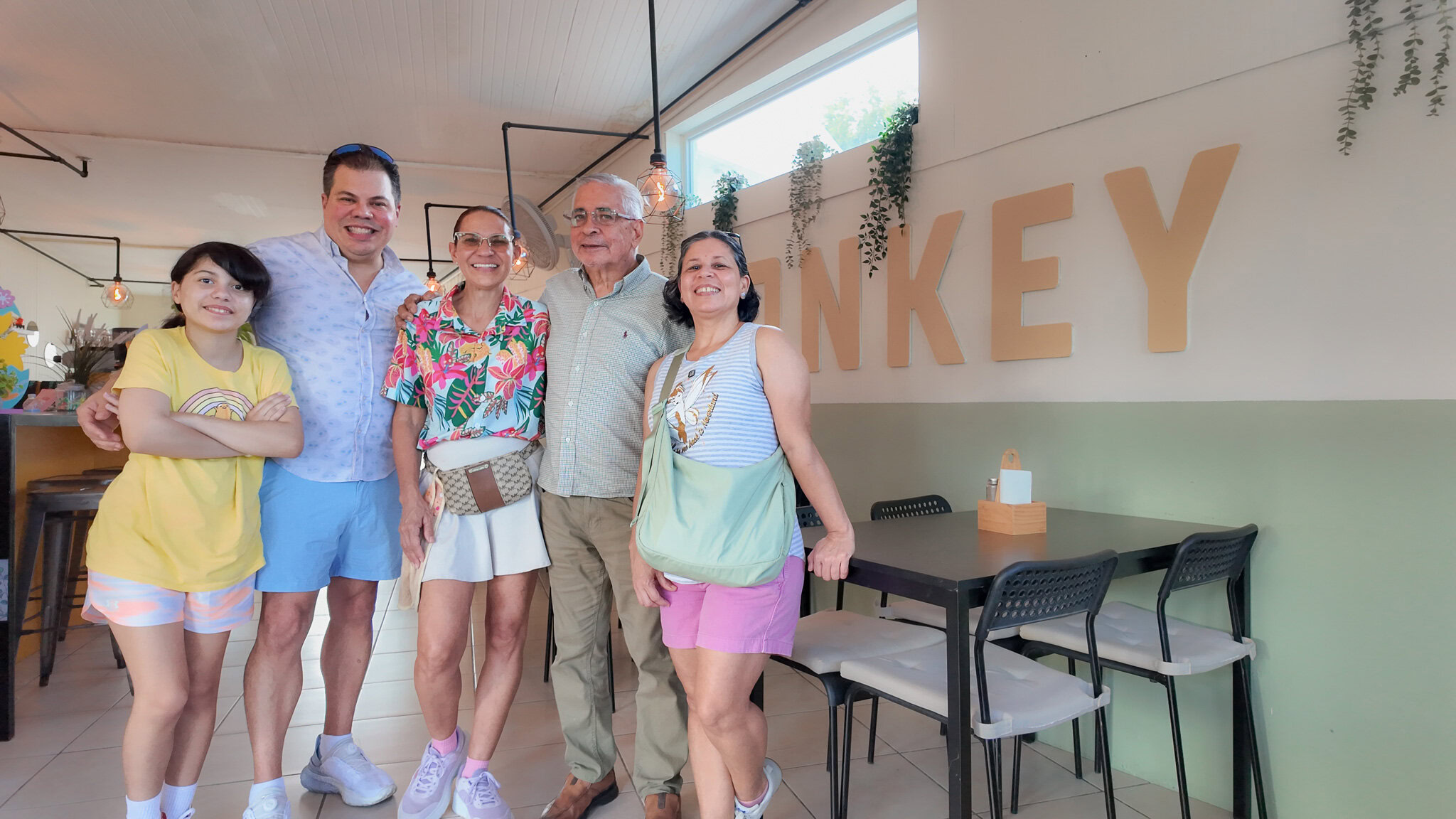 Daniela, Ra&uacute;l, Wakey Monkey owner Dafne, Uncle Irving, and Lucy inside Wakey Monkey in La Parguera Puerto Rico