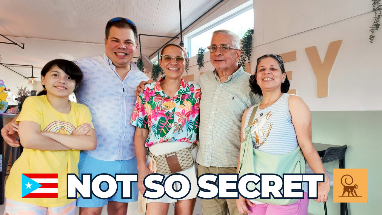 Family at Wakey Monkey restaurant in La Parguera Puerto Rico brunch spot