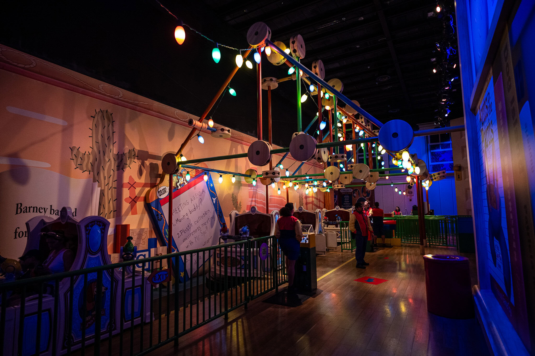 Toy Story Mania Exit with Colorful Lights Exit area of Toy Story Mania ride at Hollywood Studios