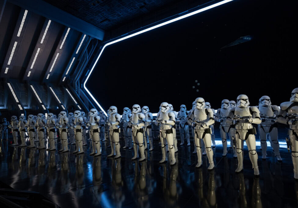 First Order Stormtroopers inside Rise of the Resistance at Disney's Hollywood Studios