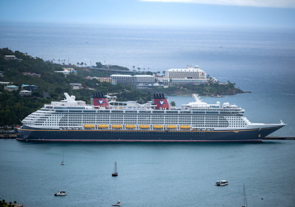 Disney Fantasy docked in St. Thomas, U.S. Virgin Islands, during a Disney Cruise Line excursion