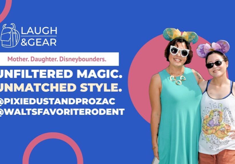 Mother and daughter Disneybounders smiling at the parks with bold style