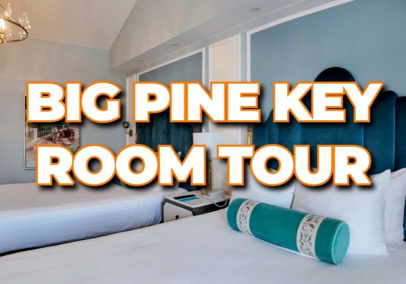 Grand Floridian Resort Studio room tour in Big Pine Key building showing two queen beds and Mary Poppins themed decor at Disney’s Grand Floridian Resort & Spa